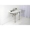 Kingston Brass 36 Carrara Marble Console Sink with Stainless Steel Legs, Marble WhitePolished Nickel LMS36MOQ6 - alternate 4
